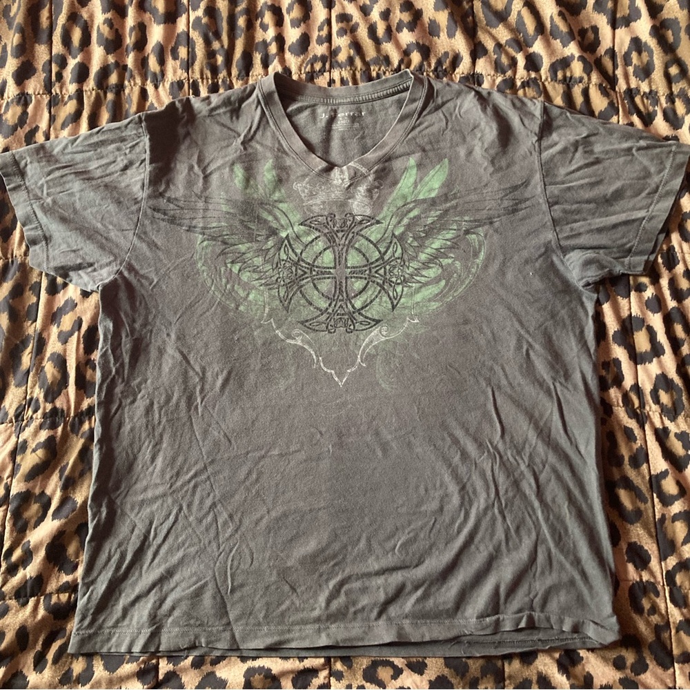 SUPER CUTE Y2K STYLE V-NECK TRIBAL CROSS WITH WINGS 🪽🪽🪽